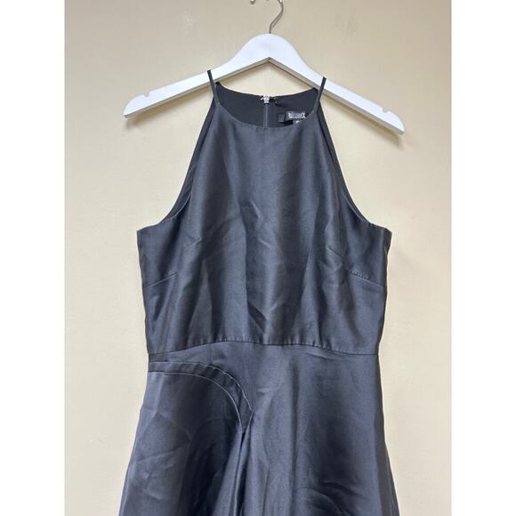 Badgley Mischka Navy Blue Black Wedding High Low Gown Dress Size 10 Flawed - Picture 10 of 16